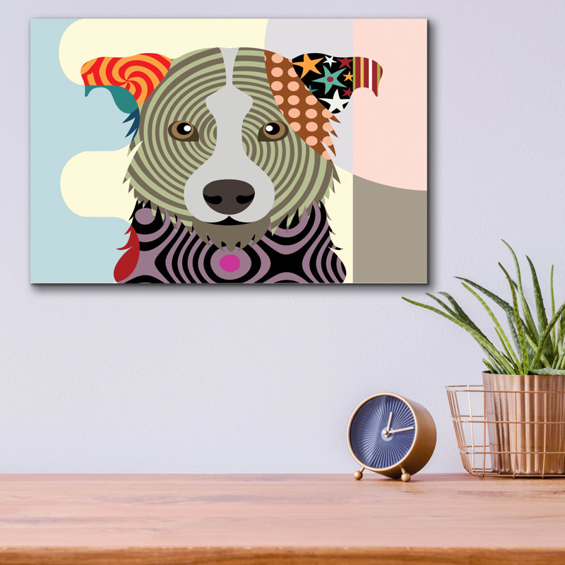 "Border Collie" par Lanre Adefioyue, H 12 po x l 16 po x P 0,13 po