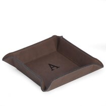  Leather Tray Valet Tray Bedside Organizer Desk Storage Plate  Catchall Amazing Cute Peanut Pattern : Clothing, Shoes & Jewelry