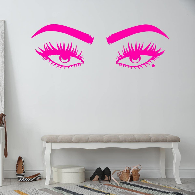 Adhésif décoratif yeux, H 10,5 po x l 30 po, Rose vif