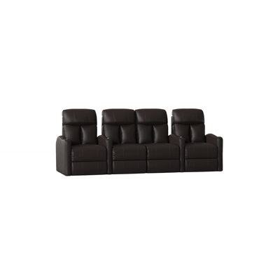 Upholstered Home Theater Seat with Cup Holder