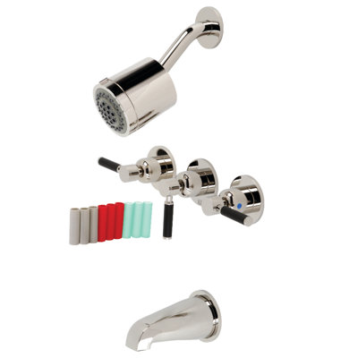 Kingston Brass Kaiser Triple-Handle Tub and Shower Faucet