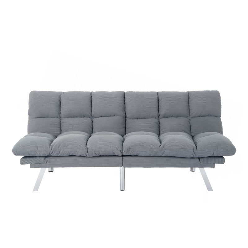 Canapé-lit multifonctionnel, canapé 2 places pliable, tissu en velours, convenant au salon et aux appartements, Gris clair
