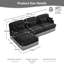 100" Modern Leopard Print Chenille L-Shaped Sofa, 3-Seater Sectional Sofa with Movable Ottoman, Delicate Tassel Edge, Ergonomic Deep Seat, Easy Assembly for Living Room-1283557655