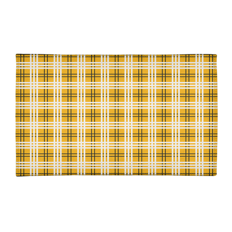 Tapis jaune à carreaux, Rectangle 3 pi x 5 pi
