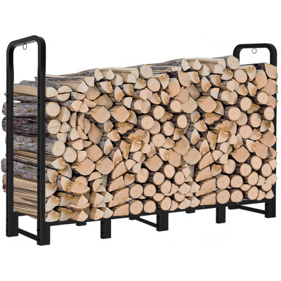 Support à bois d'extérieur de 8 pi pour support de bûches de bois robuste