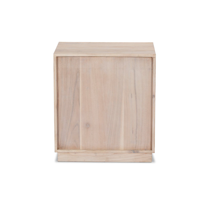 Tussac Nightstand-Matte Brown Neem, Natural White Neem