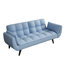 Velours bleu 57 po pour chambre à coucher. Peut être converti en lit. Postures réglables. Assemblage facile. Rempli d'éponge. Capacité de poids de 300 lb. 2 places se transforme facilement en lit avec un rembourrage confortable.-1459835760