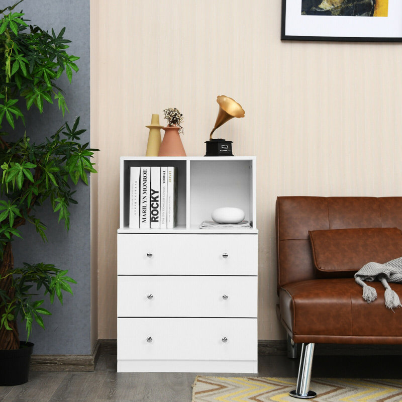 Commode 3 tiroirs Frants, Blanc