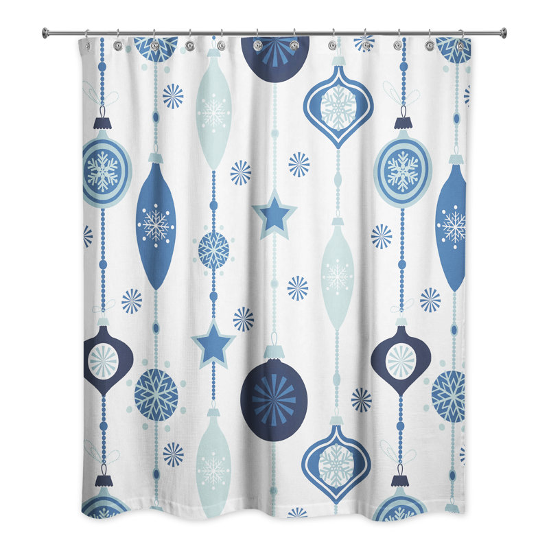 Rideau de douche simple Nannette, Bleu