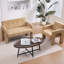 Fauteuil double nordique jaune chenille pour chambre et balcon, lecture confortable avec coins balcon.