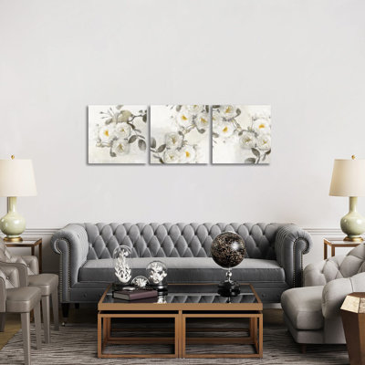 Delicate Diptych - Canvas Wall Art Set - Wrapped Canvas (Set of 3)