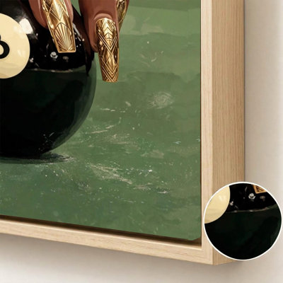 Gold Bold Hand Luxury Golden Nails 8-Ball Canvas Print, Gallery Wrapped 36x24