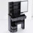 Compact Left Drawer Desktop Vanity Table with Cushioned Stool, Large Sliding Mirror, and Multi-Layer Storage for Small Spaces-215877567