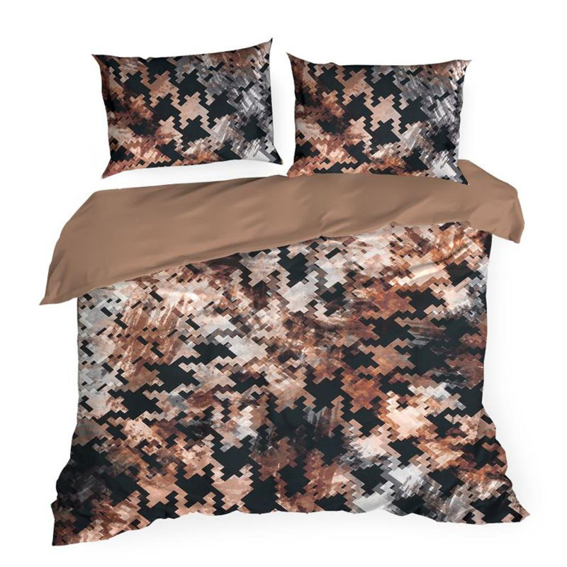 Gerhardus Houndstooth Duvet Cover Set with Pillowcases, Kingsize - 2 Pillowcases (70 x 80 cm)