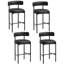 30" Faux Leather Upholstered Bar Stool with Curved Back and Metal Frame-354249204-354249211