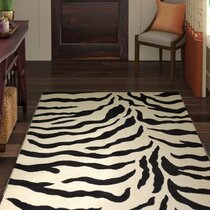 Manteca Animal Zebra Print Rug Entryway, Hallway, Small Area Rug Door Mat -  Distressed Faded Style - Cream, White, Beige, Gray - 2' x 3