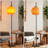 Sunset Glass Globe Floor Lamp Black Metal Standing Lamp For Living Room Bedroom