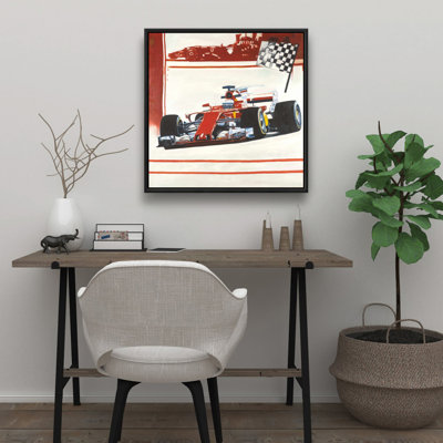 Tableau encadré rouge de sport automobile | Décoration intérieure | Sports et jeux