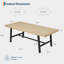 Table de salle à manger industrielle pour 6 à 8 personnes - 78,7 po de long avec structure en métal robuste, comptoir rectangulaire pour le dîner, la cuisine, la salle à manger-855549747