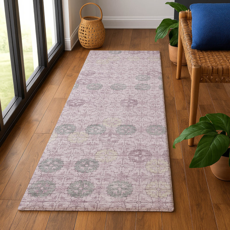 Premium Machine Washable Xamiera AMF1855 Geometric Rug, Runner 2'3" x 7'6"