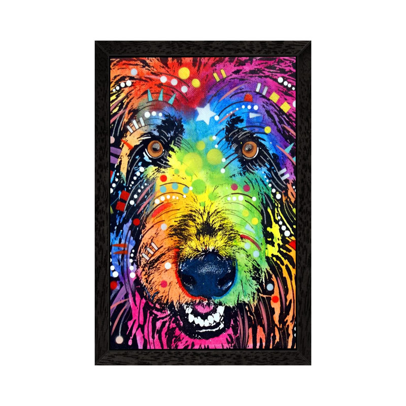 Irish Wolfhound by Dean Russo - Print on Canvas, 66.04 cm H x 45.72 cm W, Black Framed