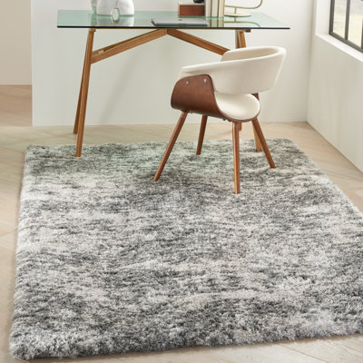 Tapis gris anthracite à poils longs Dreamy