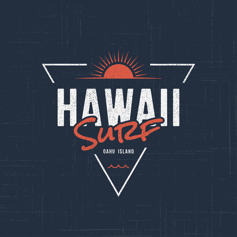Hawaii Surf Symbol - Wrapped Canvas Print, 51cm H x 51cm W x 3.8cm D