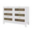 Commode en bois de style rustique avec 6 tiroirs, armoire de rangement pour chambre à coucher avec poignées en métal-661555194
