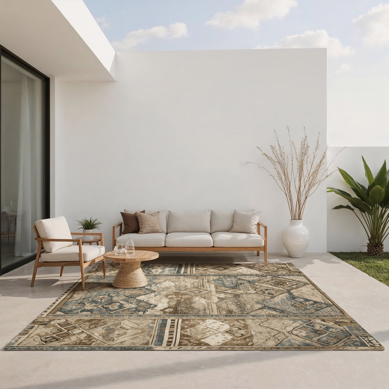 Tapis intérieur et extérieur Rustic Charm, Rectangle 1 pi 6 po x 2 pi 6 po