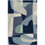 Tapis bleu sarcelle / bleu marine / beige en laine touffeté à la main Gaye-477534352