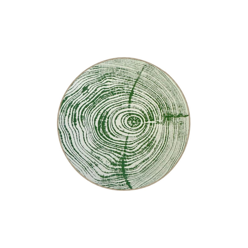 Green Log Painted Themed Woven Base Carpet And Washable Carpet, Rectangle 4'8" x 6'7"