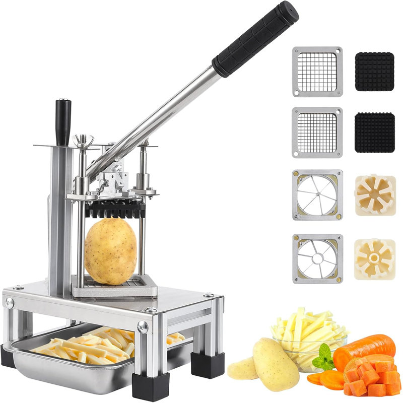 Couteau à frire en acier inoxydable avec 4 lames de rechange, hachoir à légumes robuste