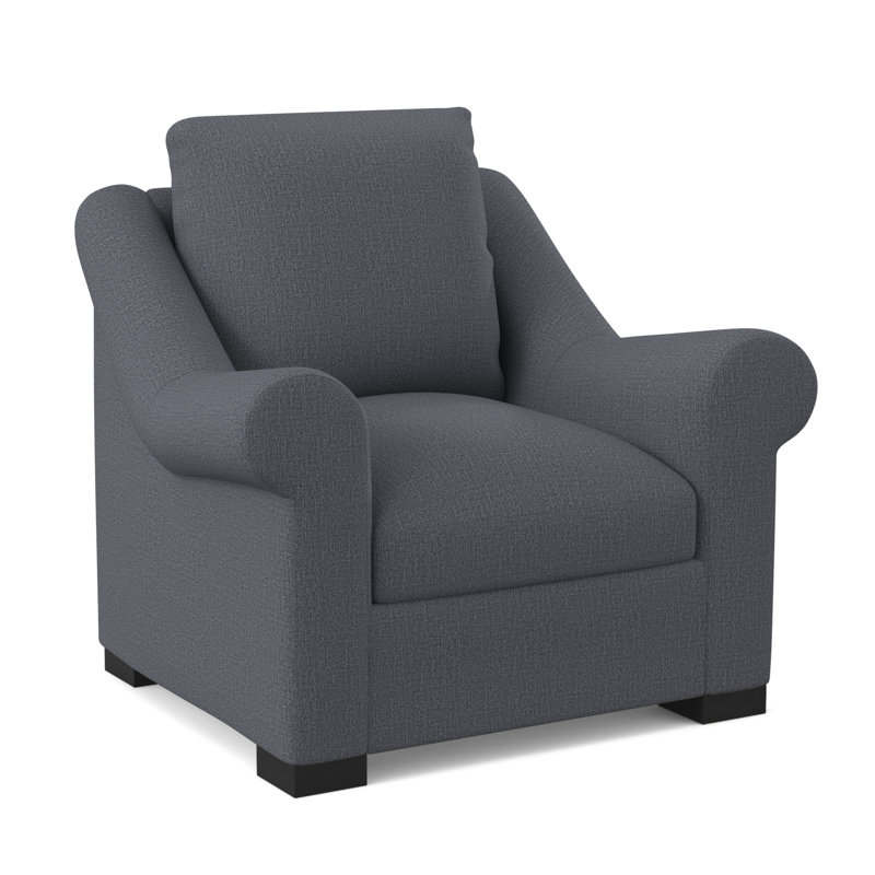 Canyon Sunbrella® and Boucle Armchair, Elise Harbor 100% Polyester, Espresso