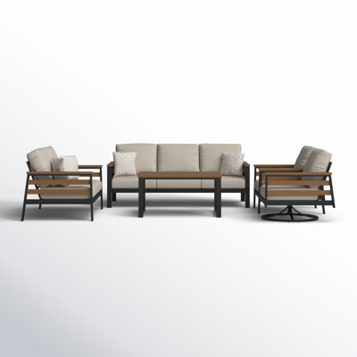 Townsend 5 Piece Sofa Seating Group with Sunbrella Cushions by Birch Lane