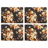 Wild Rose Brown Cork Back Placemats, Set Of 4