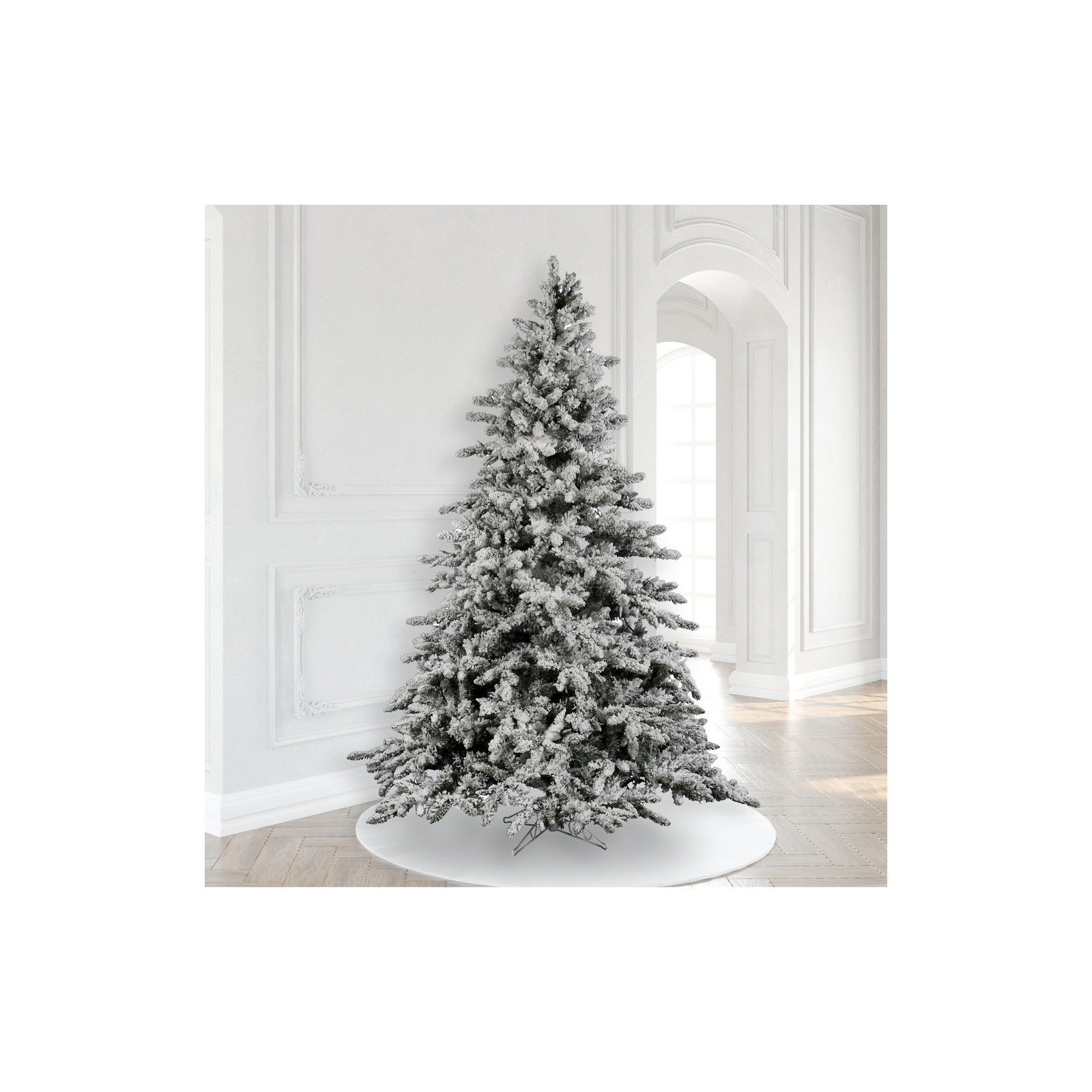Green/White Fir Artificial Christmas Tree, 9'