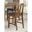 Ensemble de salle à manger à hauteur de comptoir 5 pièces de style transitionnel avec finition brune, chaises rembourrées et table en placage d'acacia pour les cuisines modernes