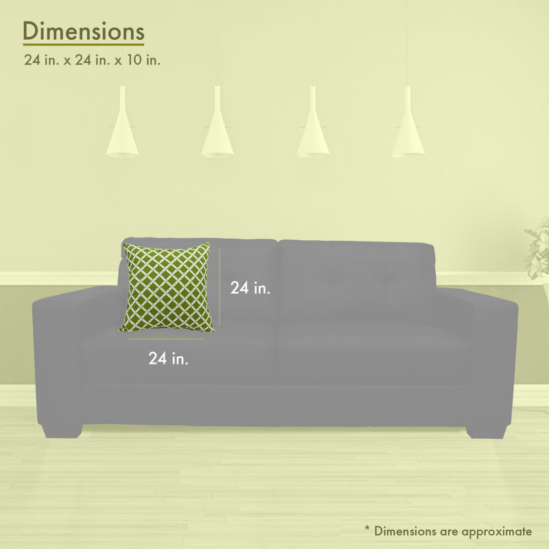 Coussin Bamboo, Sauge, H 24 po x l 24 po x P 10 po