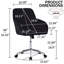 Chaise de travail ergonomique Home Base - base en métal, siège en velours doux, dossier en relief, coussin pivotant noir confortable pour bureau,-132960751