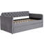 Lit de jour simple avec couchette 81,7 po L - Velours gris foncé, charge USB, capacité de 600 lb-1565342412