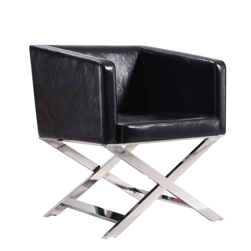 Park Slope 25.6'' Wide Armchair, Black Faux Leather