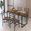 Ensemble de table et de chaises cinq pièces avec dossier, style industriel, structure solide