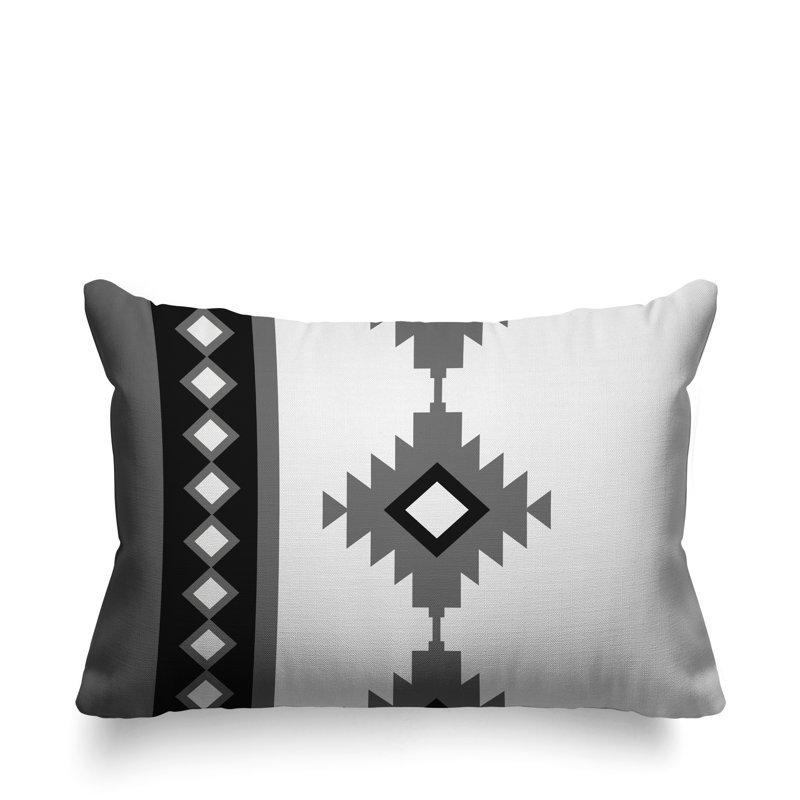 Coussin intérieur / extérieur Carlos Southwestern, gris