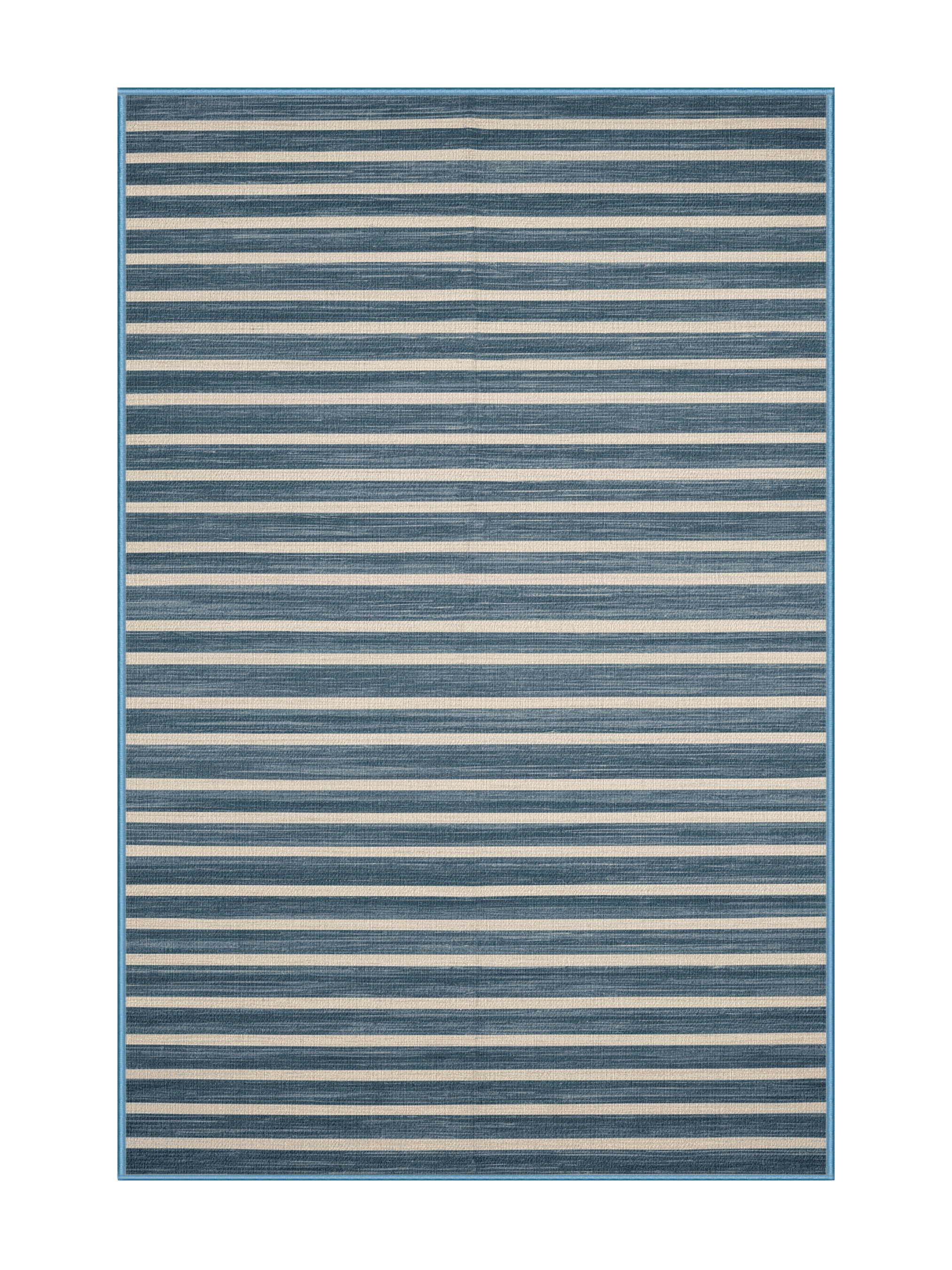 Longshore Tides Machine Washable Horizontal Stripes Blue Area Rug | Wayfair