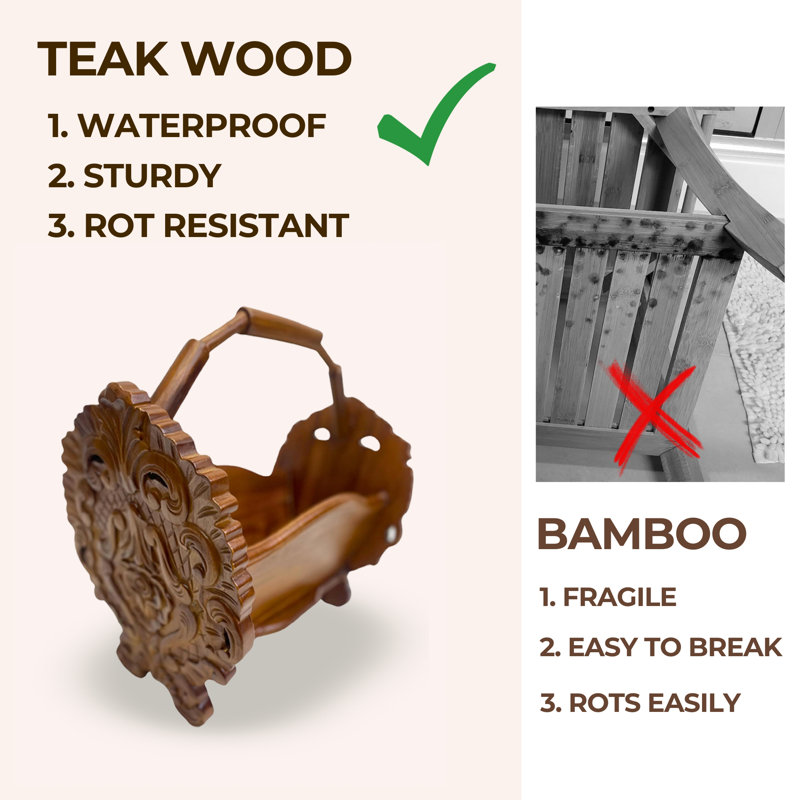 Porte-revues sur pied TEAK WOOD
