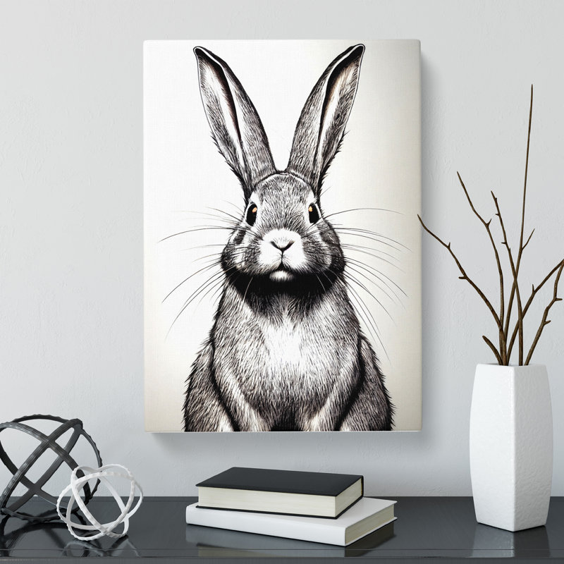 Vintage Rabbit - Wrapped Canvas, 50cm H x 35cm W x 3cm D