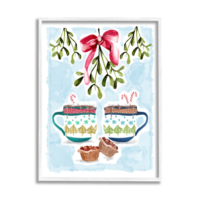 Cozy Winter Cocoa Dessert at-203, H 20 po x l 16 po x P 1,5 po, Giclée encadrée blanc bord de mer
