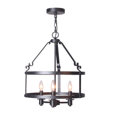 Revere 3 - Light Lantern Drum Chandelier