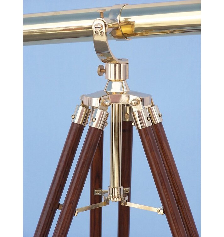 Hampton Nautical 65-Inch Floor Standing Antique Brass Galileo Telescope