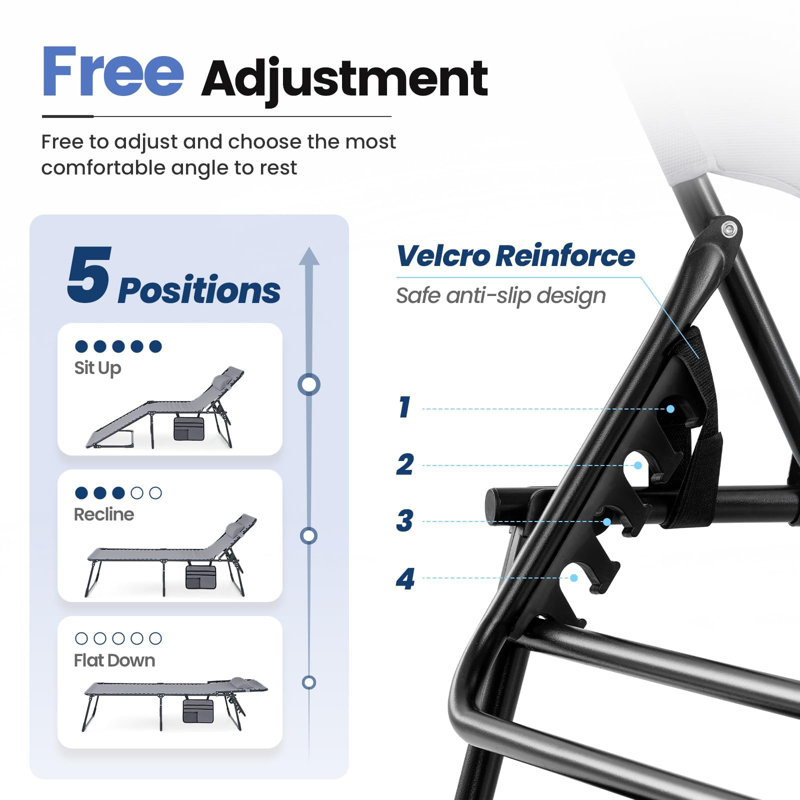 Chaise longue pliante Zero Gravity, Beige